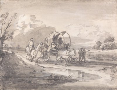 Open Landscape with Horsemen and Covered Cart by Thomas Gainsborough